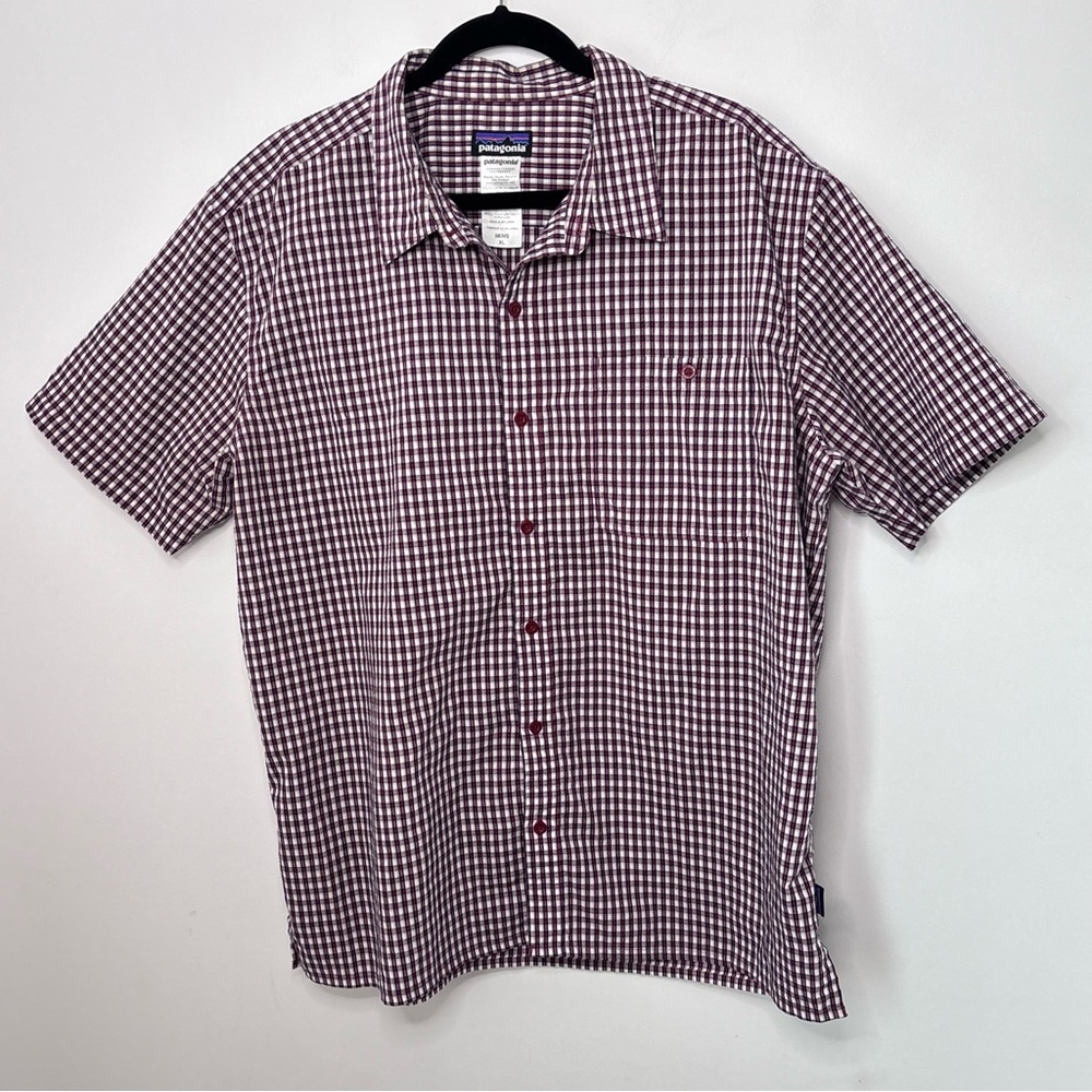 Patagonia Men’s Casual Short Sleeves Plaid Button Shirt Size XL Country Western